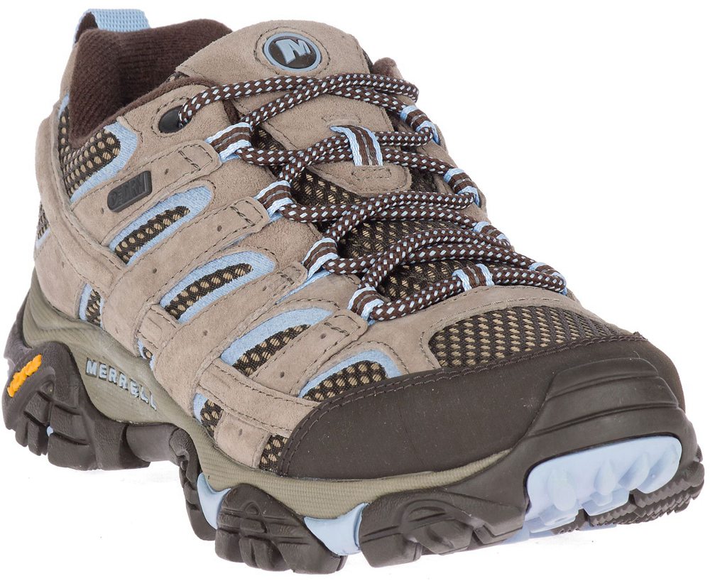 Buty Trekkingowe Merrell Damskie Szare - Moab 2 Waterproof - 670238-AUF